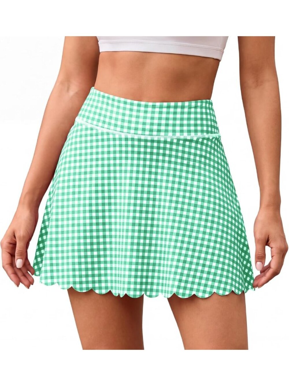 High Waist Plaid Tennis Skirt Athletic Skort with Pocket for Women - Sporty